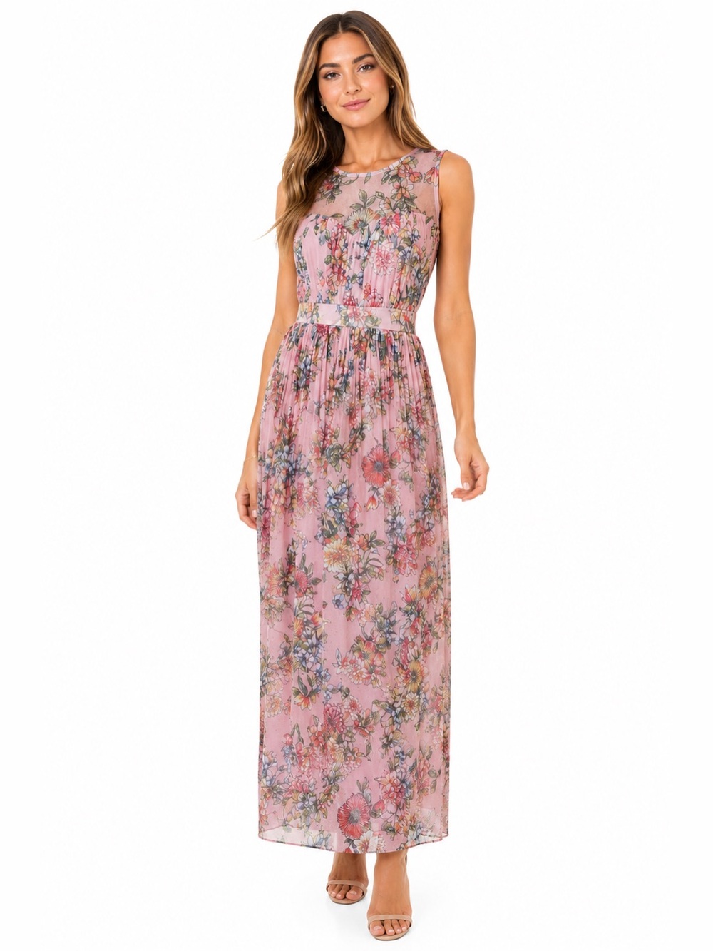 Candalite Floral Shimmering Maxi Dress